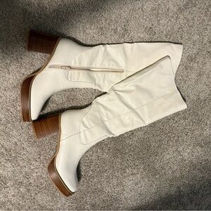 Oasis Society White Heeled Talk Boots